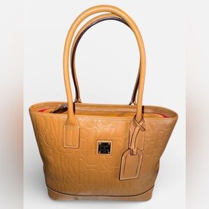 Dooney & Bourke Retro Embossed Leather Small Russell Tote bag in Tan EUC